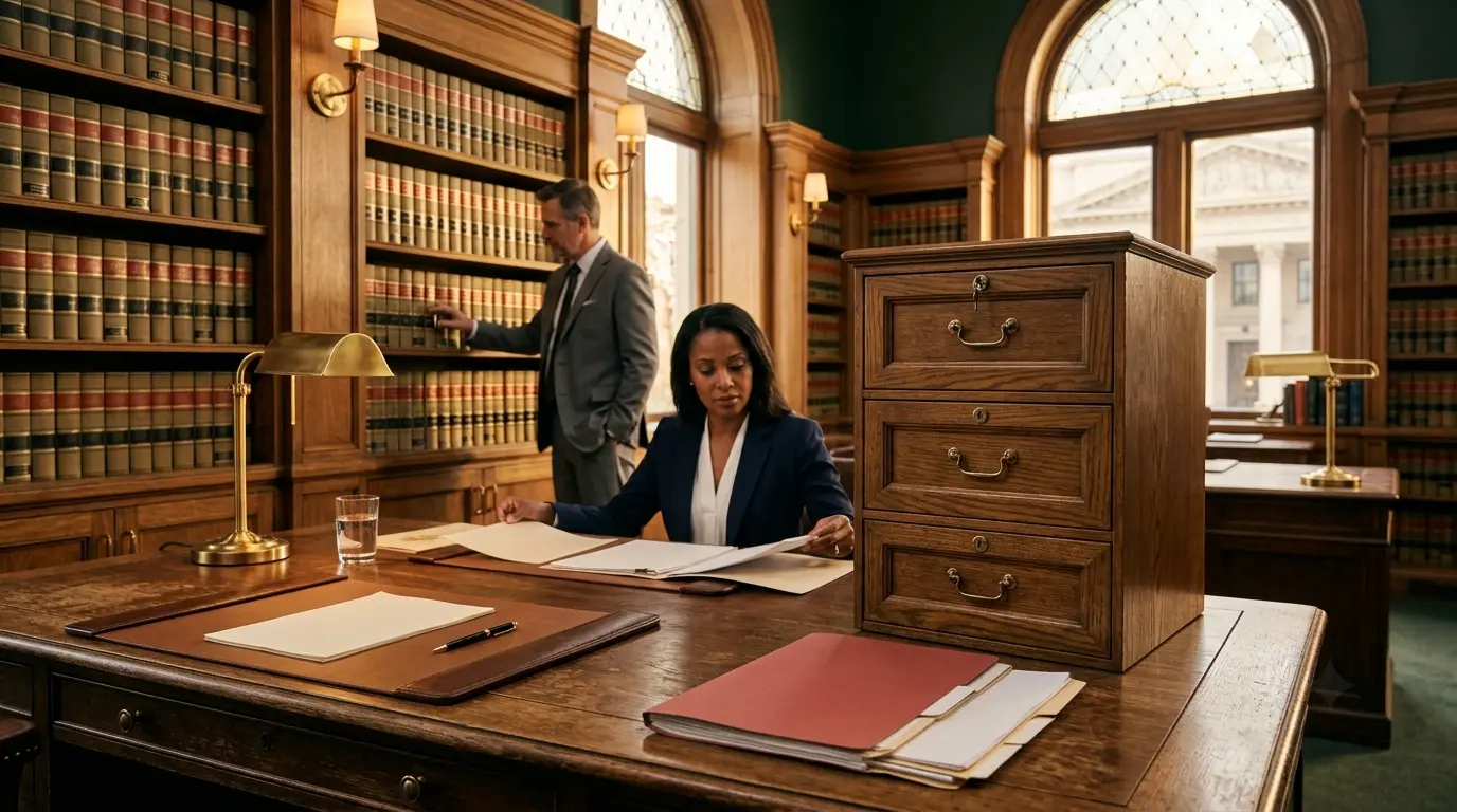 A locked cabinet symbolizing protected confidential files